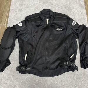 Joe Rocket Ballistic Series Mesh Motorcycle Riding Jacket Mens XL Black Armor